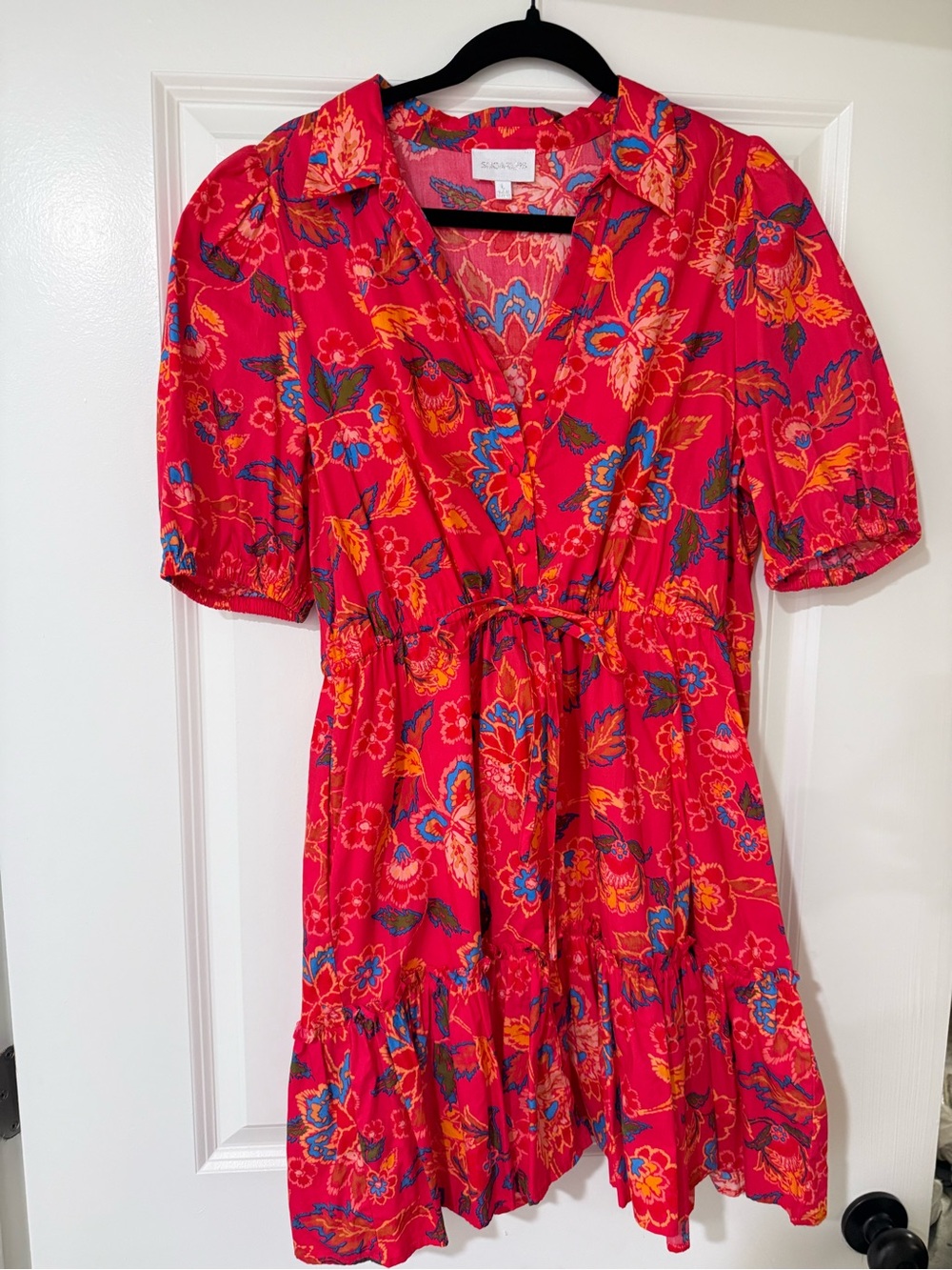 SugarLips Floral button up Mini Dress in Pink